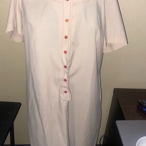 Cream Short Sleeve Button-Up Dress PAUL Alfred L